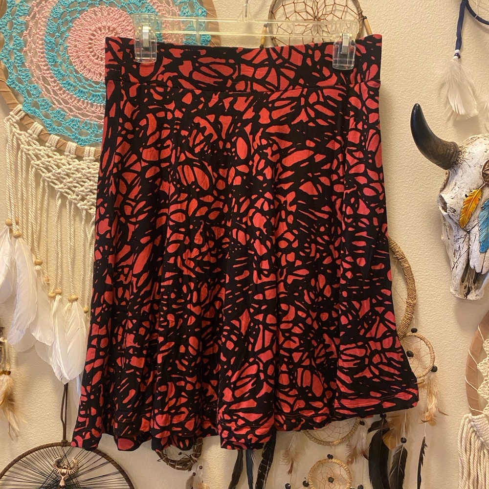 Ann Taylor LOFT Red and Black Skirt, Size S